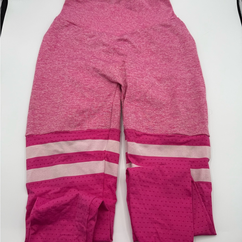 Women's Pink Leggings with Stripes